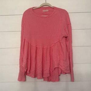 We The Free Pink Textured Blouse